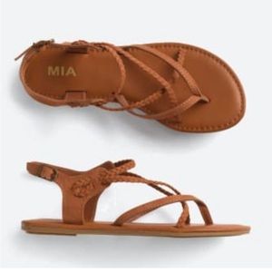 Mia size 7 gladiator brown sandals with braid detail